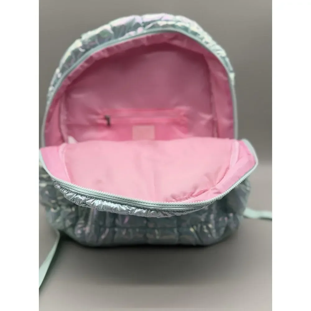 Miss Gwen OMG Iridescent Puffer Backpack Pastel Stars Girls Kids New